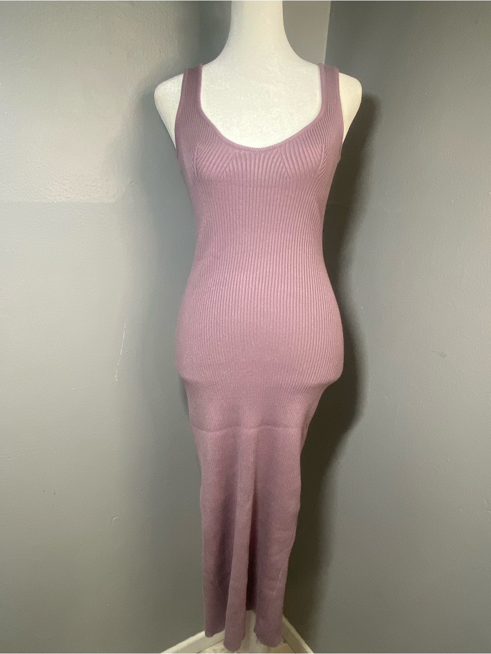 NWOT - Sezane- Sleeveless Ribbed Maxi Dress in Dusty Mauve